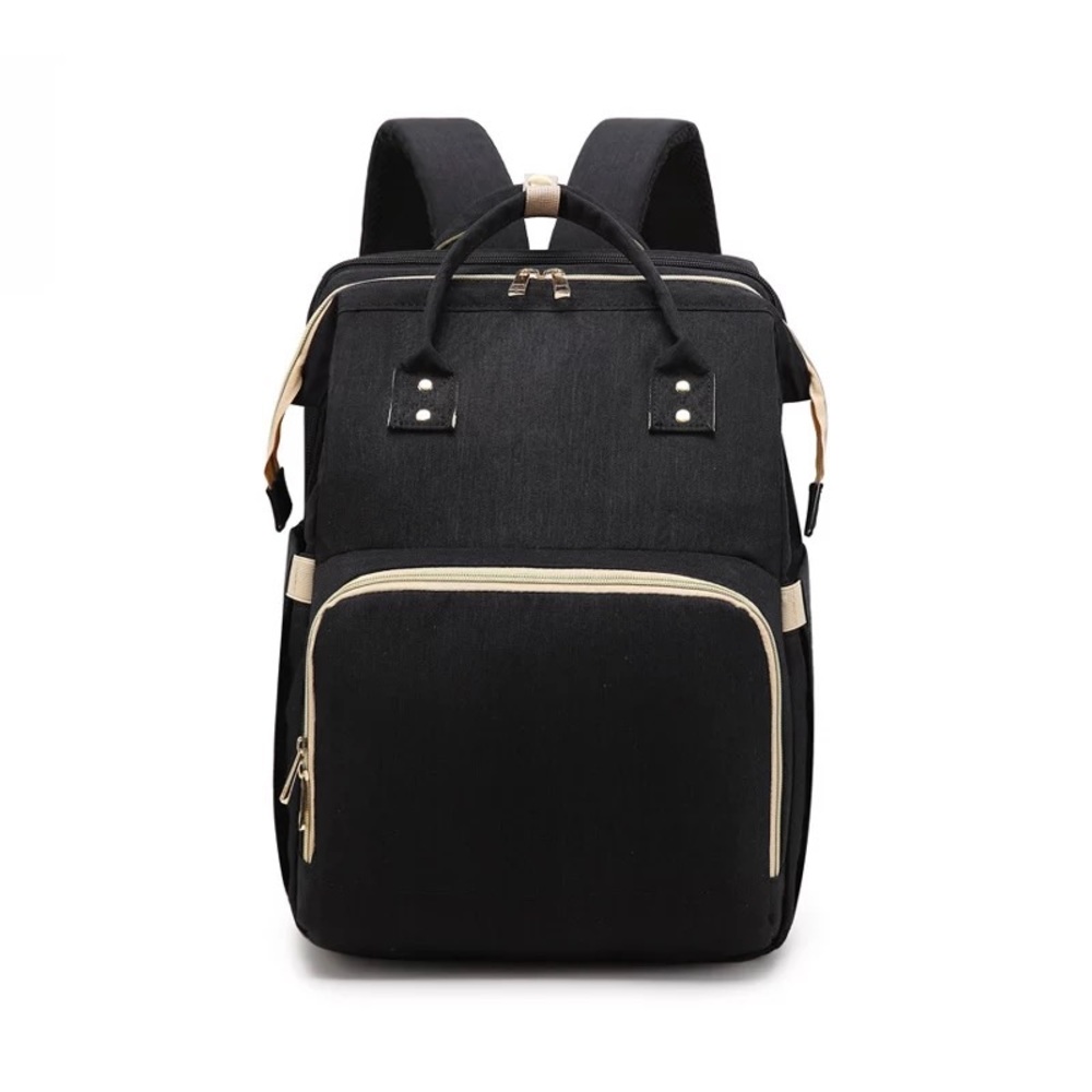 Diaper Backpack Changing Station Baby Crib Black
